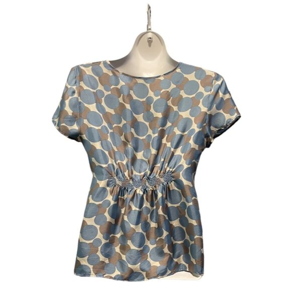 📚 Boden • 100% Silk Peplum Short Sleeve Top #WA270-  Size 8 - Picture 2 of 8